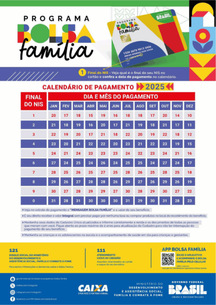 Calendário - Divulgação Governo Federal